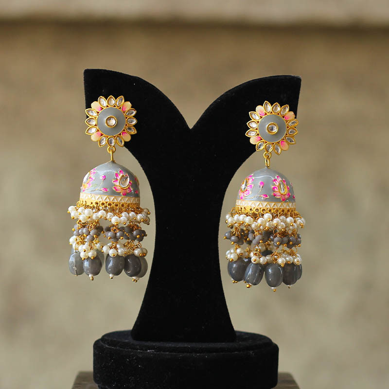 Meenakari jhumki hot sale