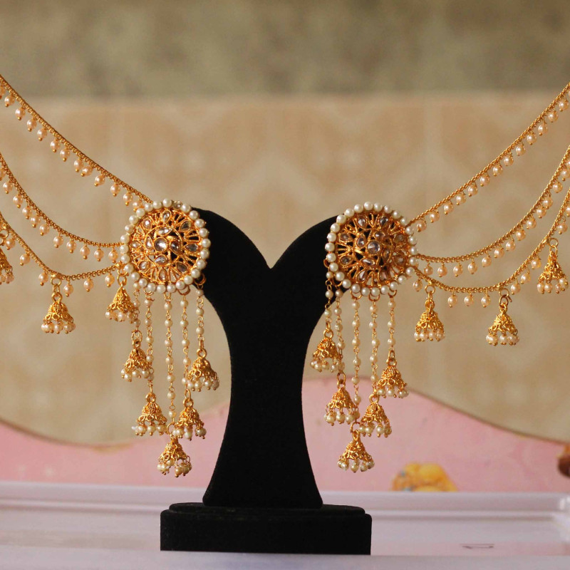 Golden Bahubali Earrings - Dazzle Accessories